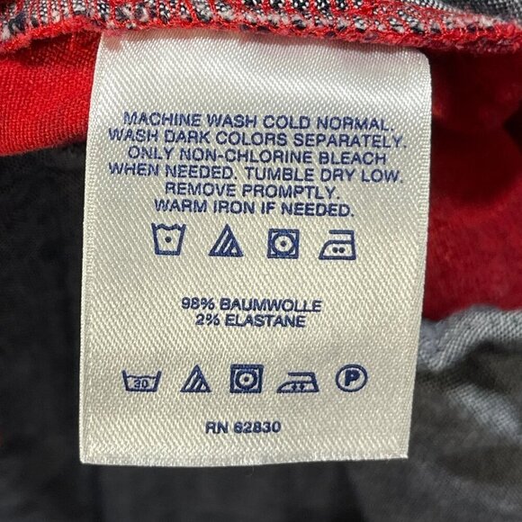 Lands' End Womens Shorts Red Navy Paisley Dot Size 12 Cotton Stretch - Picture 5 of 5